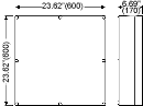 Mi 0800, Empty Enclosure, Housing/Lid: Polycarbonate (Opaque/Transparent), Type NEMA 4x, (IP65) Useable Space: (W) 22.64"(575) x (H) 22.64"(575) x (D) 5.75" (146) with Transparent Lid